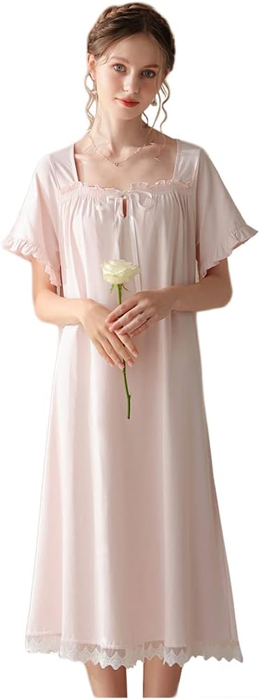 41fB39s7X0L._AC_SL1001 Cotton Nightgown for Women Vintage Palace Sleepwear