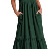 ANRABESS Women's Summer Casual Sleeveless V Neck Swing Dress Fit & Flare Flowy Tiered Maxi Beach Sundress with Pockets