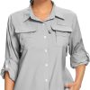 Women's UPF 50 Long Sleeve UV Sun Protection Safari Shirts Outdoor Quick Dry Fishing Hiking Travel Shirts