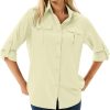 Women's UPF 50 Long Sleeve UV Sun Protection Safari Shirts Outdoor Quick Dry Fishing Hiking Travel Shirts