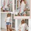 61c0-c6iSDL._AC Womens 2024 Cute Spring Summer Color Block Striped Lightweight Comfy Cable Knit Beach Boho Clothes Pullover Sweaters