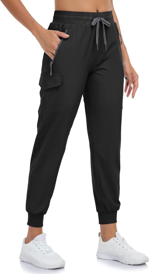 Women's Hiking Cargo Capri Pants Lightweight Quick Dry Joggers Outdoor Casual Travel Capris with Zipper Pockets