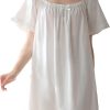 61hLK8bifVL._AC_SL1500 Women's Cotton Nightgowns Vintage Lightweight Gown Sets Short Sleeve Princess Nightdress