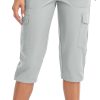 Women's Hiking Cargo Capri Pants Lightweight Quick Dry Joggers Outdoor Casual Travel Capris with Zipper Pockets