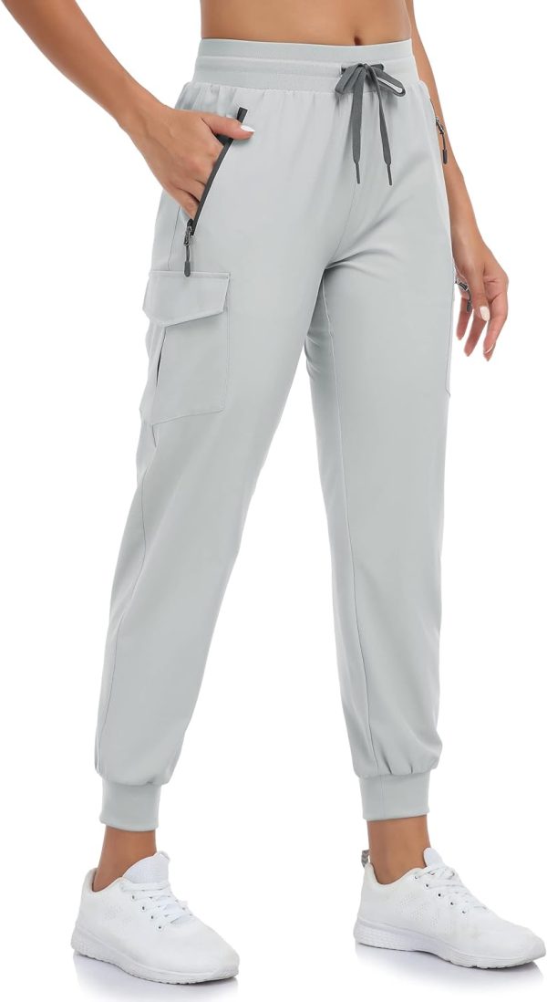 Women's Hiking Cargo Capri Pants Lightweight Quick Dry Joggers Outdoor Casual Travel Capris with Zipper Pockets