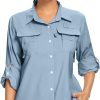 Women's UPF 50 Long Sleeve UV Sun Protection Safari Shirts Outdoor Quick Dry Fishing Hiking Travel Shirts