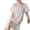 71-WvyRNl2L._AC_SL1500 Women's Cotton Nightgowns Vintage Lightweight Gown Sets Short Sleeve Princess Nightdress