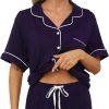 71F0YBI-vqL._AC_SL1500 Womens Pajama Sets Short Sleeve Sleepwear Soft Button Down Nightwear Lounge Pj Set XS-XXL