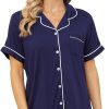 71GNbMoBTiL._AC_SL1500 Womens Pajama Sets Short Sleeve Sleepwear Soft Button Down Nightwear Lounge Pj Set XS-XXL