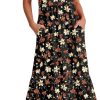 ANRABESS Women's Summer Casual Sleeveless V Neck Swing Dress Fit & Flare Flowy Tiered Maxi Beach Sundress with Pockets