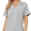 71R1odR-1CL._AC_SL1500 Womens Pajama Sets Short Sleeve Sleepwear Soft Button Down Nightwear Lounge Pj Set XS-XXL