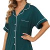 71_3SIBNgZL._AC_SL1500 Womens Pajama Sets Short Sleeve Sleepwear Soft Button Down Nightwear Lounge Pj Set XS-XXL