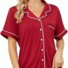 71aNcBVGNVL._AC_SL1500 Womens Pajama Sets Short Sleeve Sleepwear Soft Button Down Nightwear Lounge Pj Set XS-XXL