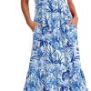 ANRABESS Women's Summer Casual Sleeveless V Neck Swing Dress Fit & Flare Flowy Tiered Maxi Beach Sundress with Pockets