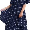 Women's Off The Shoulder Ruffles Summer Valentines Day Loose Casual Chiffon Long Party Beach Maxi Dress