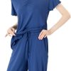 51FQSD203ZL._AC_SL1293 Soft Bamboo Viscose Pajamas Set for Women Summer Sleepwear Pjs Comfy Short Sleeve Tops Capri Pants Sets