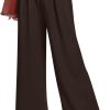 Women's Wide Leg Dress Pants High Elastic Waisted in The Back Business Work Causal Trousers Long Straight Suit Pants