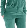 51XSbW01PAL._AC_SL1200 Womens Jogging Suits Sets Running Velour Outfit Zipper Warm Up 2 Pieces Hoodie and Pant Tracksuit