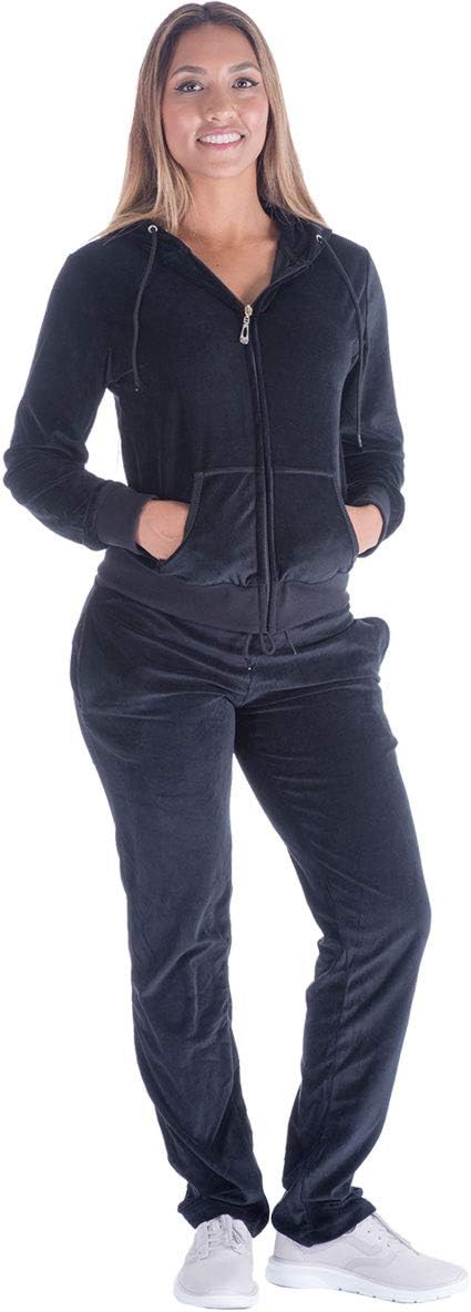 51cnIRsSfxL._AC_SL1200 Womens Jogging Suits Sets Running Velour Outfit Zipper Warm Up 2 Pieces Hoodie and Pant Tracksuit