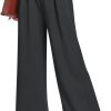 Women's Wide Leg Dress Pants High Elastic Waisted in The Back Business Work Causal Trousers Long Straight Suit Pants