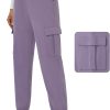 Womens Cargo Pants Stretchy High Waisted Joggers Baggy Casual Drawstring Sweatpants with Pockets Hiking Pant