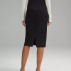 611omQO64iL._AC_SL1500 Women Office Work Pencil Skirts Stretchy High Waist Tummy Control Nylon Midi Bodycon Skirts Below Knee Back Slit