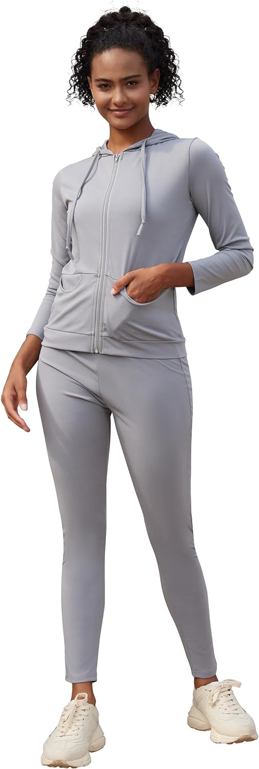 612fAggQboL._AC_SL1500 Active Wear Sets for Women -Workout Clothes Gym Wear TracksuitsYoga Jogging Track Outfit Legging Jacket 2 Pieces Set