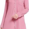 615Ny7suFqL._AC_SL1500 Womens Bamboo Viscose Sleep Shirt Long Sleeve Button Down Nightgowns Boyfriend Nightshirt S-XXL