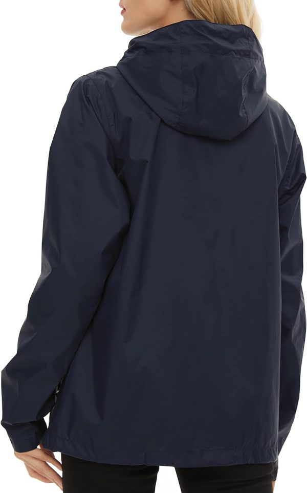 Women's Rain Jacket Lightweight Waterproof Rain Coat with Hooded Windproof Adjustable Windbreaker