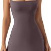 61JMZtrUjVL._AC_SL1500 Tennis Dress with Built in Shorts and Bra Square Neck Athletic Golf Dress Workout Mini Dress