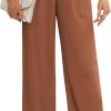 61Jd03-bygL._AC_SL1500 Women's Business Work Trousers High Waisted Wide Leg Pants Long Straight Suit Pants with Pocket
