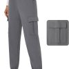 Womens Cargo Pants Stretchy High Waisted Joggers Baggy Casual Drawstring Sweatpants with Pockets Hiking Pant