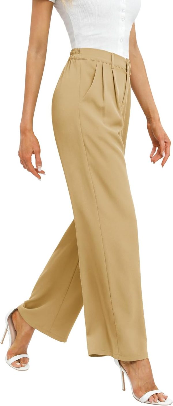61TautSc52L._AC_SL1500 Women's Business Work Trousers High Waisted Wide Leg Pants Long Straight Suit Pants with Pocket