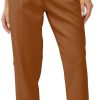 Women's High Waisted Business Trousers Straight Leg Pleated Office Slacks Pants