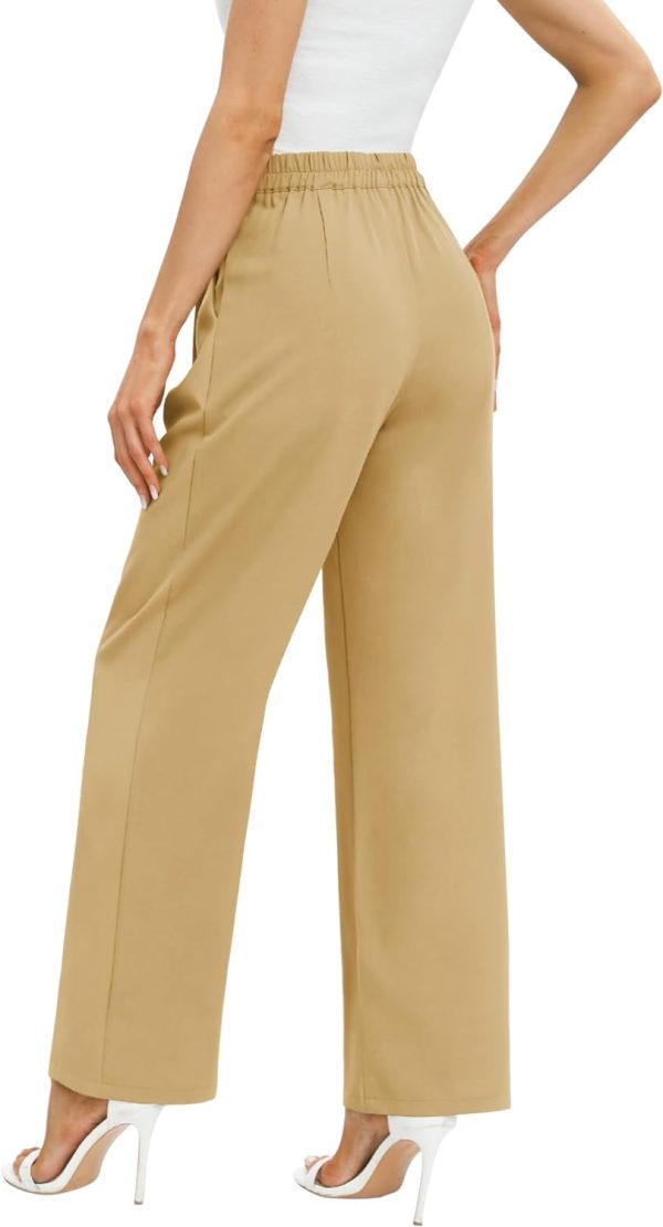 61dxiXWIpQL._AC_SL1500 Women's Business Work Trousers High Waisted Wide Leg Pants Long Straight Suit Pants with Pocket