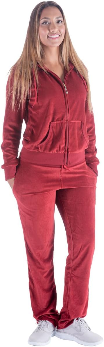 61eYvJM_oyL._AC_SL1200 Womens Jogging Suits Sets Running Velour Outfit Zipper Warm Up 2 Pieces Hoodie and Pant Tracksuit