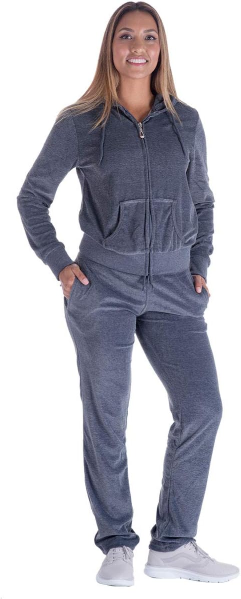 61h6uaKIYnL._AC_SL1200 Womens Jogging Suits Sets Running Velour Outfit Zipper Warm Up 2 Pieces Hoodie and Pant Tracksuit