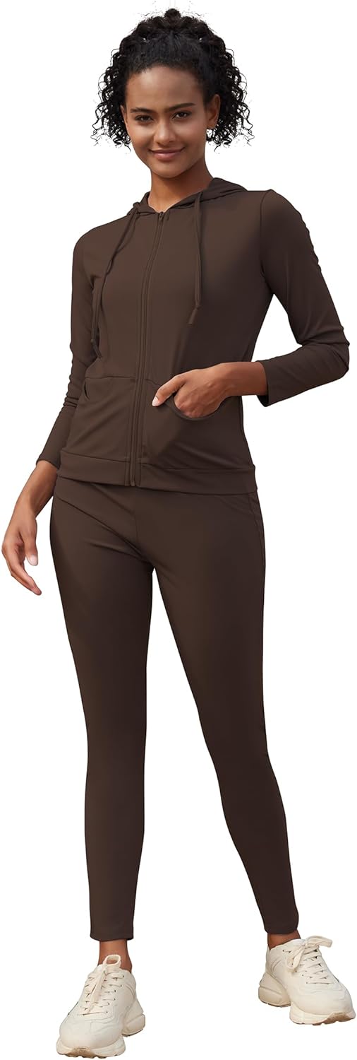 61iOSx118lL._AC_SL1500 Active Wear Sets for Women -Workout Clothes Gym Wear TracksuitsYoga Jogging Track Outfit Legging Jacket 2 Pieces Set