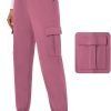 Womens Cargo Pants Stretchy High Waisted Joggers Baggy Casual Drawstring Sweatpants with Pockets Hiking Pant