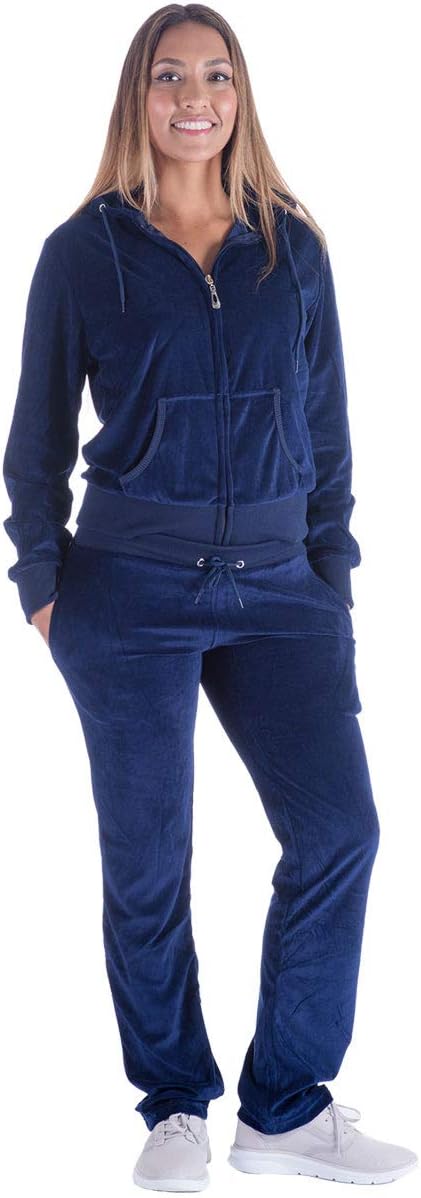 61kBvUp9_8L._AC_SL1200 Womens Jogging Suits Sets Running Velour Outfit Zipper Warm Up 2 Pieces Hoodie and Pant Tracksuit