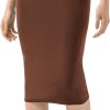 61o3N7BLttL._AC_SL1500 Women Office Work Pencil Skirts Stretchy High Waist Tummy Control Nylon Midi Bodycon Skirts Below Knee Back Slit