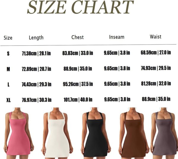 61oxKysgi0L._AC_SL1200 Tennis Dress with Built in Shorts and Bra Square Neck Athletic Golf Dress Workout Mini Dress