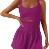 Womens Onesie Workout Rompers One Piece Exercise Jumpsuits Athletic Outfits Gym Yoga Clothes
