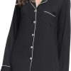 710wjlKob6L._AC_SL1500 Womens Bamboo Viscose Sleep Shirt Long Sleeve Button Down Nightgowns Boyfriend Nightshirt S-XXL