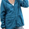 Women's Raincoats Lightweight Waterproof Windproof Adjustable Windbreaker Rain Jackets Hooded with Pockets S-XXL