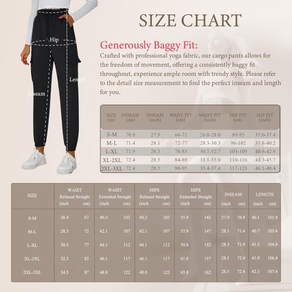 Womens Athletic Pants Knit Cargo Pants Stretchy Hiking Pants Elastic Waist Sweatpants Baggy Soft Joggers