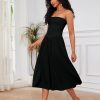 71AMakxZuRL._AC_SL1500 Women Off Shoulder Midi Dress Strapless Sleeveless Drop-Waist A Line Tube Dress Trendy Summer Swing Patchwork Dress