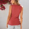 3 Pack Women Tank Tops Ribbed Summer Casual Sleeveless Basic Cami Top Slim Henley Button Down Blouses