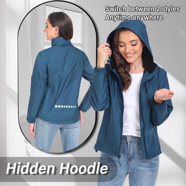 71GKu4FiIoL._AC_SL1500 Packable Rain Jacket Women Lightweight Waterproof Raincoat for Women with Hood Windbreaker for Outdoor Travel Hiking