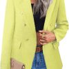 Womens Casual Blazer 2024 Spring Open Front Business Work Tweed Plaid Jacket Suit Pocket (S-XXL)